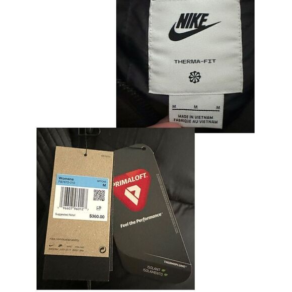 NIKE Sportswear PrimaLoft® Insulated Swoosh Therma-FIT Parka Jacket Size M - Picture 11 of 14